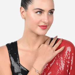 Zaveri Pearls Women Cubic Zirconia Rose Gold-Plated Kada Bracelet image 5