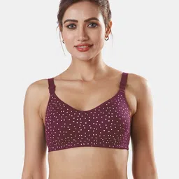 Sonari Burgundy & White Abstract T-shirt Bra nivyawine32B-picture-14