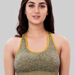 PLUMBURY Full Coverage Removable Padding Seamless Workout Bra With All Day Comfort-picture-38