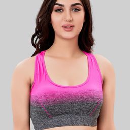 PLUMBURY Printed Full Coverage Removable Padded Rapid-Dry Sports Bra With All Day Comfort-picture-17