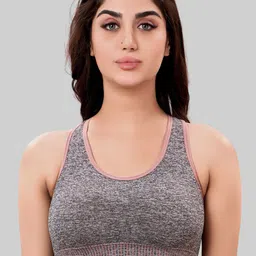 PLUMBURY Full Coverage Removable Padding Seamless Workout Bra With All Day Comfort-picture-37