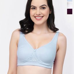 College Girl Pack Of 3 Non-Wired Lightly Padded Cotton T-shirt Bra With All Day Comfort-picture-45