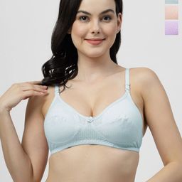 SHYAM SONS FLAIR Women Pack Of 3 Cotton Polka Dot Full Coverage Bra-picture-12
