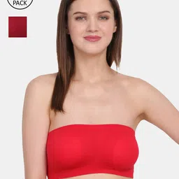 Amour Secret Women's Maroon & Red Pack of 2 Non-Padded Tube/Bandeau Bra-picture-16