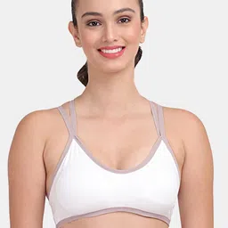 Amour Secret Women White & Grey Workout Bra With Removable Padding-picture-12
