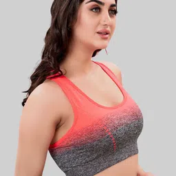 PLUMBURY Printed Full Coverage Removable Padded Rapid-Dry Sports Bra With All Day Comfort image 2