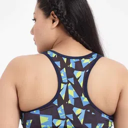 STUDIOACTIV Plus Size Blue & Yellow Geometric Sports Bra image 4
