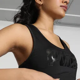 Puma Mid 4Keeps Graphic Printed Training Workout Bra image 4