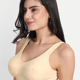 Aimly Pack of 2 Cotton Sports Bra Non-Padded Non-Wired Full Coverage image 5