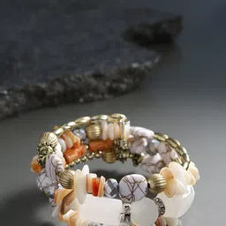 Jewels Galaxy Women Gold-Plated Beaded Wraparound Bracelet-picture-12
