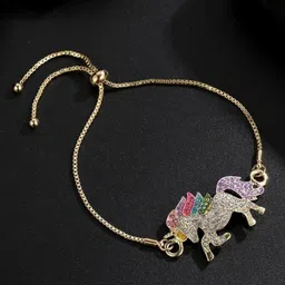 MYKI Women Gold-Plated Cubic Zirconia Charm Bracelet-picture-12