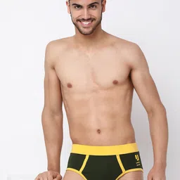 UnderJeans by Spykar Men Colourblocked Mid-Rise Basic Briefs image 2