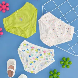 Pantaloons Junior Girls Pack Of 3 Cotton Printed Basic Briefs-image-90