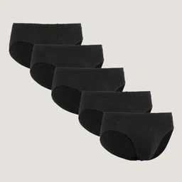 Marks & Spencer Men Pack Of 5 Cotton Basic Briefs T142533FBLACK image 3