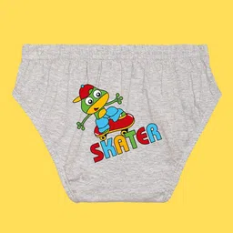 NUSYL Boys Pack of 3 Grey, Red, Royal Blue Printed Briefs image 3