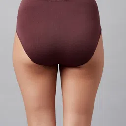 C9 AIRWEAR Women Pack Of 2 Maroon And Brown Seamless Hipster Briefs image 3