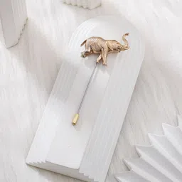 COSA NOSTRAA Elephant Charm Stone Studded Statement Brooch-picture-16