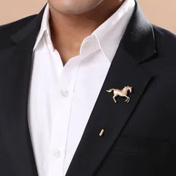 COSA NOSTRAA Men Brass Horse-Charm Lapel Pin image 2