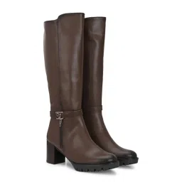 Delize Brown Women High Heel Casual Boots-image-7