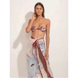 Addery Brown Bandeau Bikini Top With Panty & Sarong (Set of 3)-picture-21
