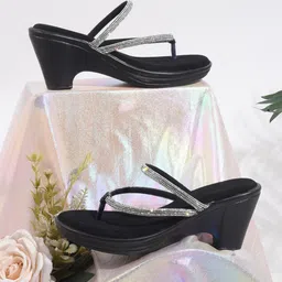 Try Me Embellished Open Toe Wedges-picture-32