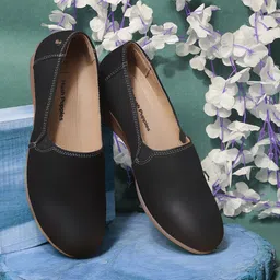 Hush Puppies Round Toe Leather Wedge Heeled Mules-image-13