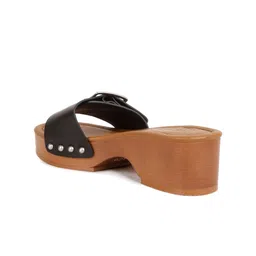 RAG & CO Buckle Embellished Leather Platform Heels image 4