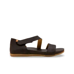 El Naturalista Textured Leather Open Toe Flats image 5