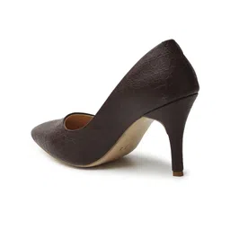 ELLE Textured Pointed Toe Slim Heel Pumps image 3