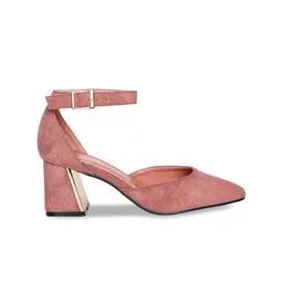 London Rag Pointed Toe Suede Block Heel Pumps image 4