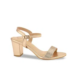 pelle albero Women Gold-Toned Party Block Heels image 4