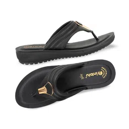 Inblu Textured Buckled Lightweight Anti Skid Open Toe Flats image 2