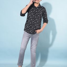 Crimsoune Club Boys Classic Slim Fit Floral Printed Cotton Casual Shirt-picture-27