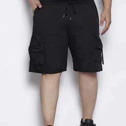 Hardsoda by The Indian Garage Co Men Plus Size Pure Cotton Cargo Shorts-picture-33