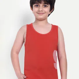 One Sky Boys Pure Cotton Sleeveless Innerwear Vests SB0003 CLASSIC RED-picture-21