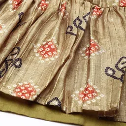 Ethnovog Green Printed Thread Work Ready to Wear Lehenga Choli image 5