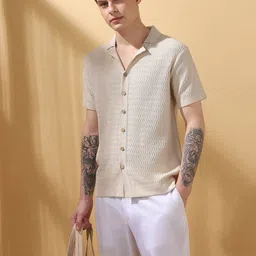 Dennis Lingo Men Cuban Collar Half Sleeves Knitted Shirt-picture-16