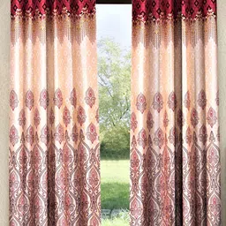 Home Sizzler Set of 2 Ethnic Motifs Polyester Regular Door Curtain-picture-30