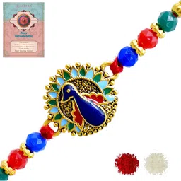 MEIRA JEWELLERY Set Of 1 Rakhi With Roli Chawal & Greetings Card Set-picture-38
