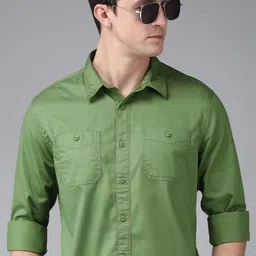 BEAT LONDON by PEPE JEANS Men Olive Green Classic Slim Fit Casual Shirt-picture-34