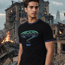The Indian Garage Co Men Batman Graphic Printed Round Neck Cotton Slim Fit T-shirt-picture-34