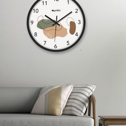 OLIVE TREE Black & White Printed Analogue Contemporary Wall Clock-picture-6