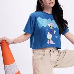 Kook N Keech Disney Donald Duck Printed Relaxed fit Cropped T-shirt-picture-31