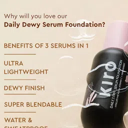 KIRO Daily Dewy Serum Foundation with Hyaluronic Acid & Vitamin C - 30ml - Sun Beige image 5