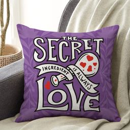 Indigifts Blue & Purple Valentine Day Printed Satin Cushion Cover Filler & Coffee Mug Set-picture-44