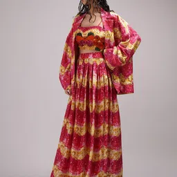 Breathe by Aakanksha Singh Printed Made to Measure Lehenga Choli With Jacket image 4