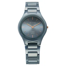 Titan Edge Ceramic Quartz Analog Blue Dial Ceramic Strap Watch For Women-picture-38