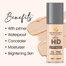 Adbeni Radiant Glow HD Foundation - 30ml - NC10 image 5