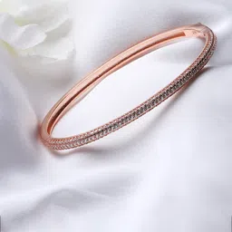 GIVA 925 Sterling Silver Cubic Zirconia Rose Gold-Plated Cubic Zirconia Bracelet image 1