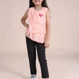 KiddoPanti Girls Printed Top With Trousers-image-16